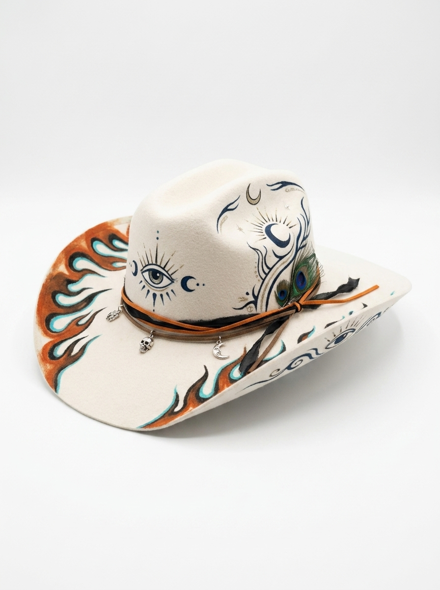 SPYE Laine Eye Fire Hat worn by a woman